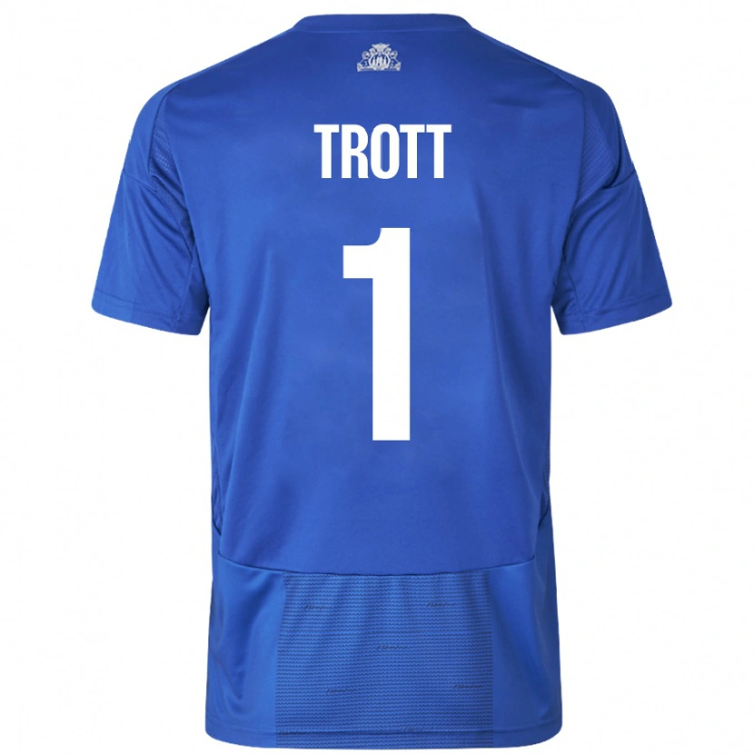 Danxen Kinder Nathan Trott #1 Weiß Blau Auswärtstrikot Trikot 2024/25 T-Shirt