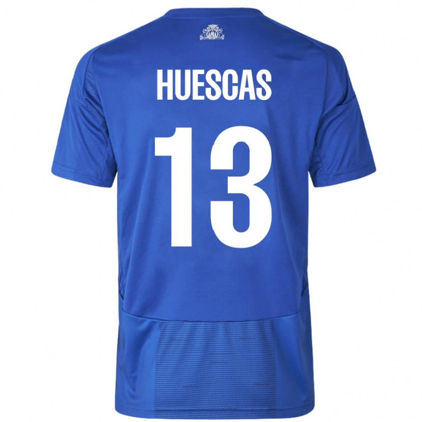 Danxen Kinder Rodrigo Huescas #13 Weiß Blau Auswärtstrikot Trikot 2024/25 T-Shirt