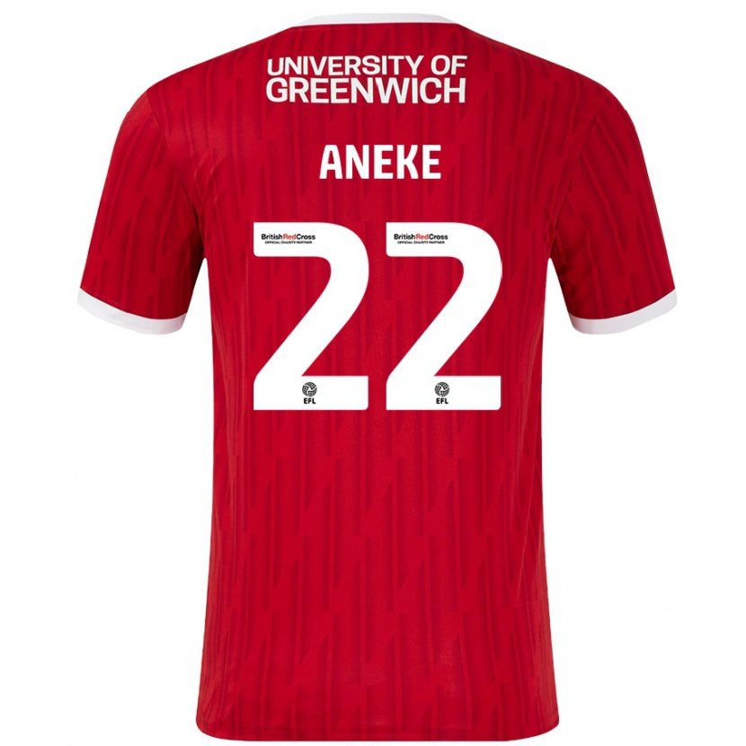 Danxen Herren Chuks Aneke #22 Rot Weiß Heimtrikot Trikot 2024/25 T-Shirt