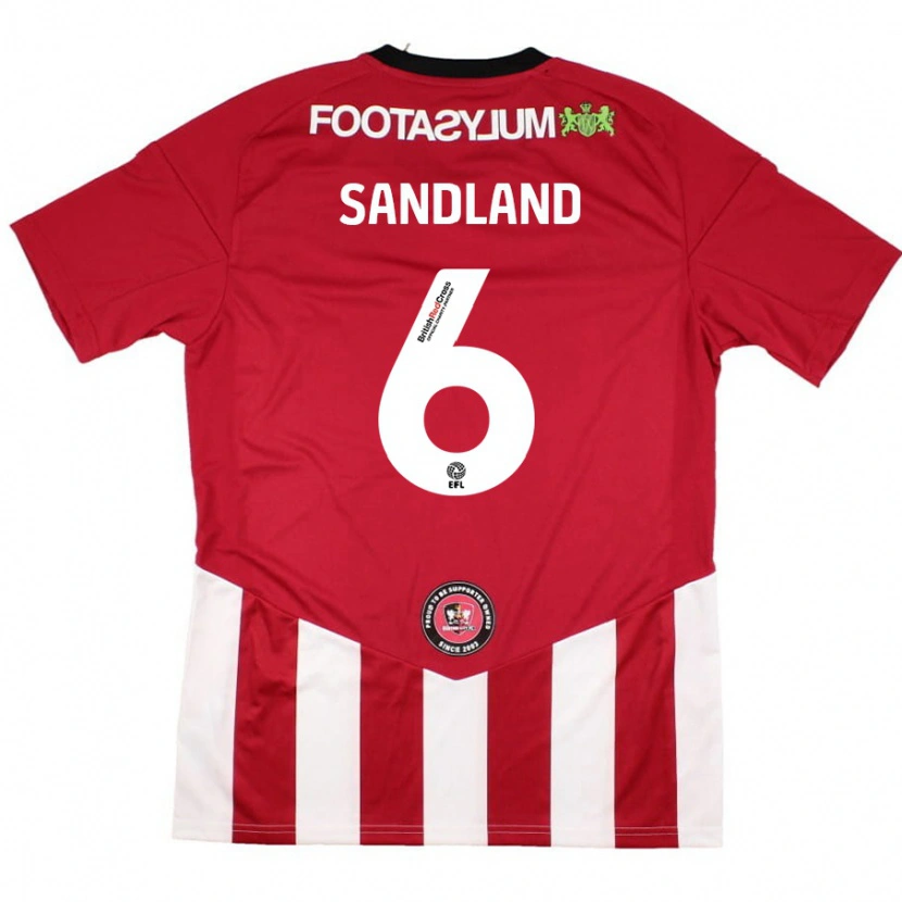 Danxen Herren Jess Sandland #6 Rot Weiß Heimtrikot Trikot 2024/25 T-Shirt