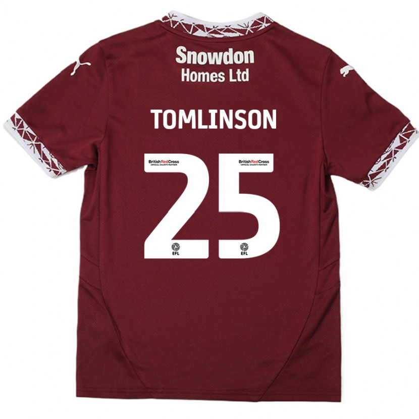 Danxen Herren Josh Tomlinson #25 Burgundrot Heimtrikot Trikot 2024/25 T-Shirt