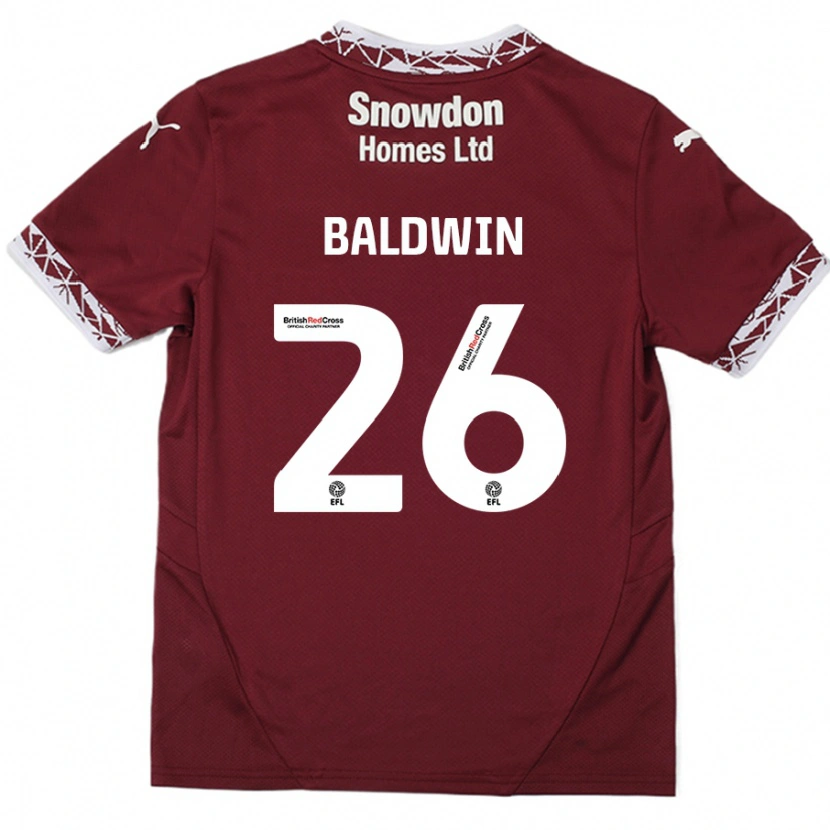 Danxen Herren Jack Baldwin #26 Burgundrot Heimtrikot Trikot 2024/25 T-Shirt