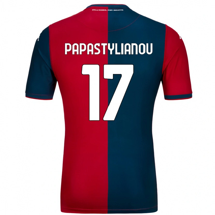 Danxen Herren Lysandros Andreas Papastylianou #17 Rot Dunkelblau Heimtrikot Trikot 2024/25 T-Shirt