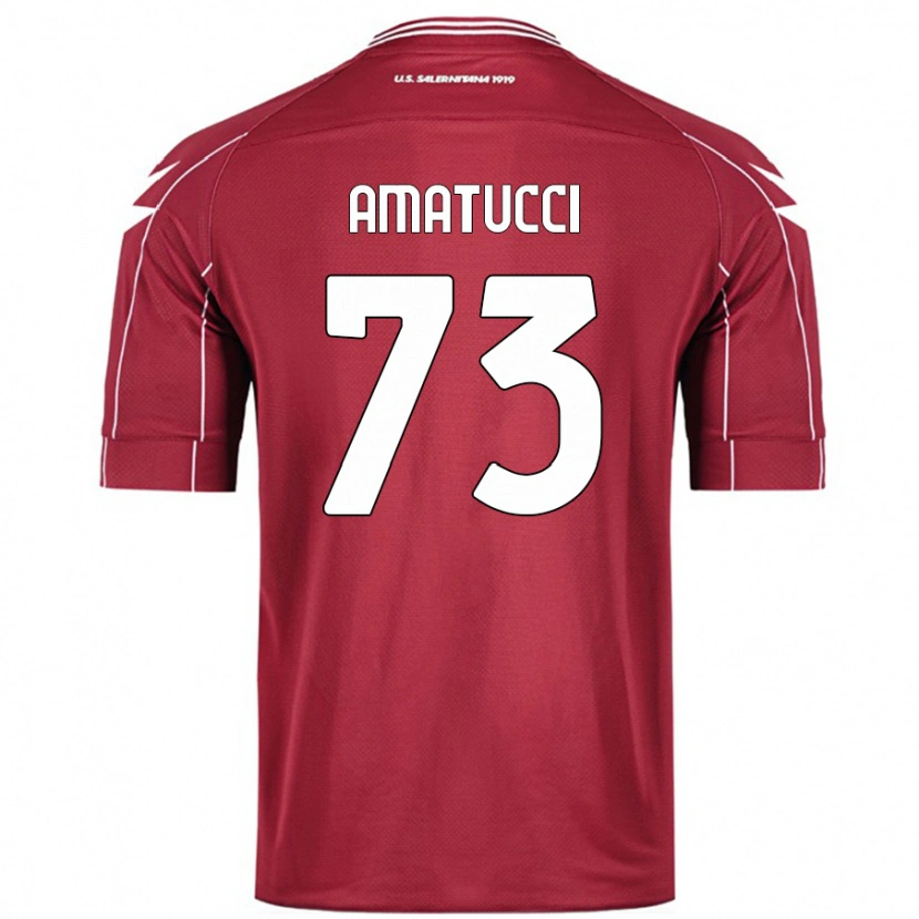 Danxen Herren Lorenzo Amatucci #73 Burgundrot Heimtrikot Trikot 2024/25 T-Shirt