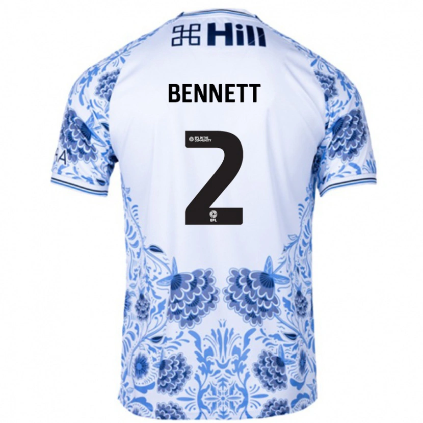 Danxen Herren Liam Bennett #2 Weiß Blau Auswärtstrikot Trikot 2024/25 T-Shirt