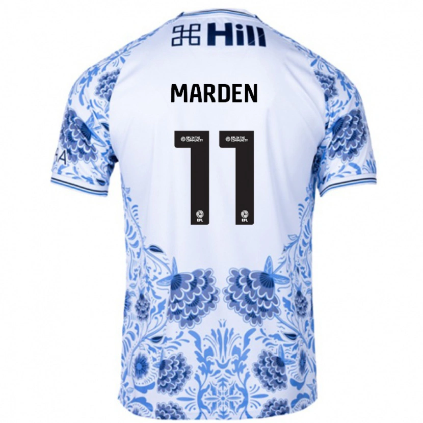 Danxen Herren Ella Marden #11 Weiß Blau Auswärtstrikot Trikot 2024/25 T-Shirt