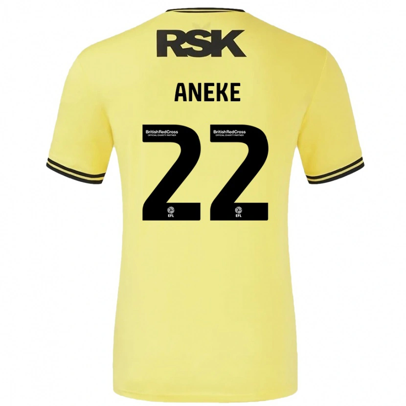 Danxen Herren Chuks Aneke #22 Gelb Schwarz Auswärtstrikot Trikot 2024/25 T-Shirt