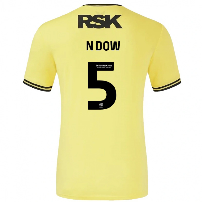 Danxen Herren Elisha N'dow #5 Gelb Schwarz Auswärtstrikot Trikot 2024/25 T-Shirt