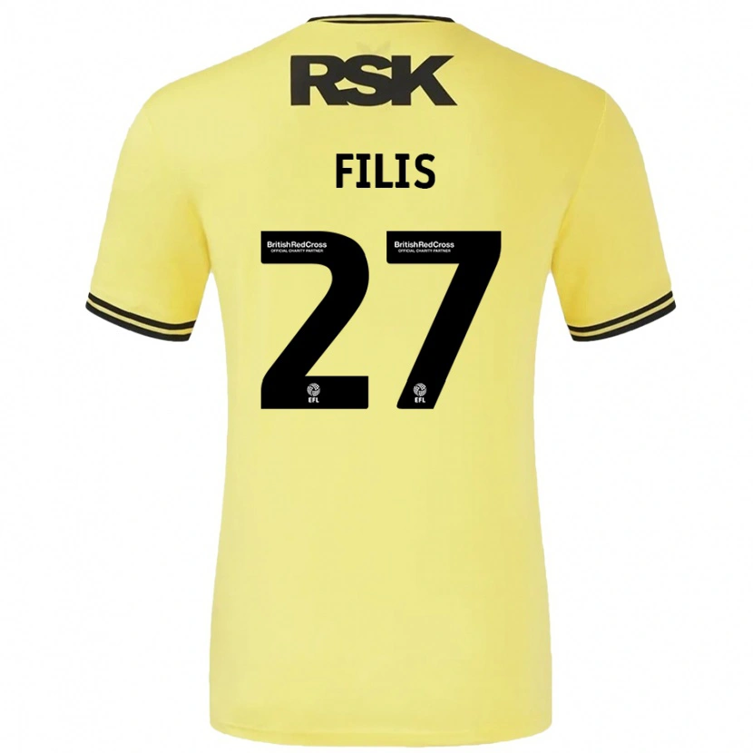 Danxen Herren Melisa Filis #27 Gelb Schwarz Auswärtstrikot Trikot 2024/25 T-Shirt