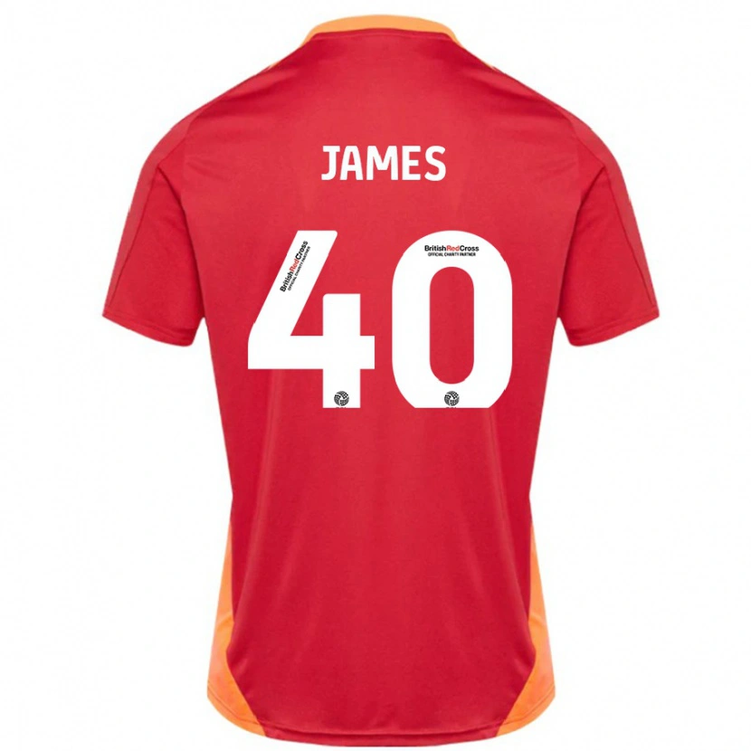 Danxen Herren Ed James #40 Blau Cremeweiß Auswärtstrikot Trikot 2024/25 T-Shirt