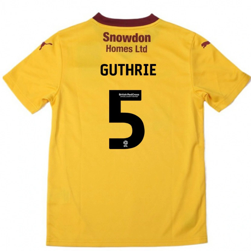 Danxen Herren Jon Guthrie #5 Orange Burgunderrot Auswärtstrikot Trikot 2024/25 T-Shirt