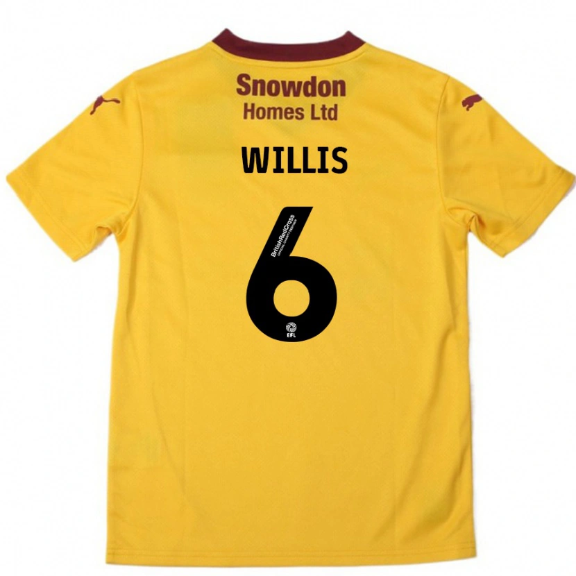 Danxen Herren Jordan Willis #6 Orange Burgunderrot Auswärtstrikot Trikot 2024/25 T-Shirt