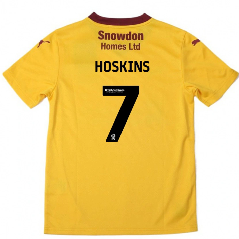 Danxen Herren Sam Hoskins #7 Orange Burgunderrot Auswärtstrikot Trikot 2024/25 T-Shirt