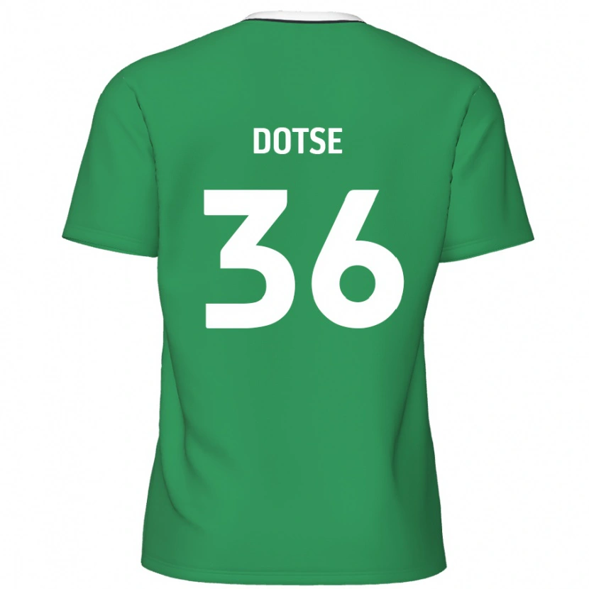 Danxen Herren Jahiem Dotse #36 Grün Weiße Streifen Auswärtstrikot Trikot 2024/25 T-Shirt