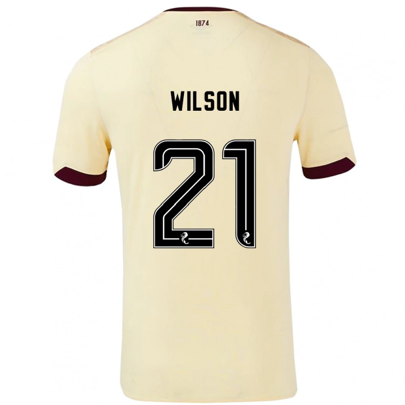 Danxen Herren James Wilson #21 Creme Burgunderrot Auswärtstrikot Trikot 2024/25 T-Shirt