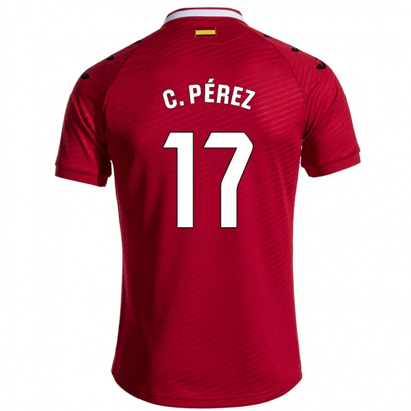 Danxen Herren Carles Pérez #17 Dunkelrot Auswärtstrikot Trikot 2024/25 T-Shirt