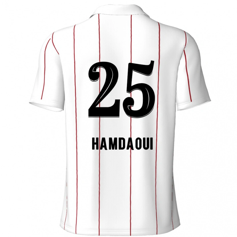 Danxen Herren Youssef Hamdaoui #25 Weiß Schwarz Auswärtstrikot Trikot 2024/25 T-Shirt