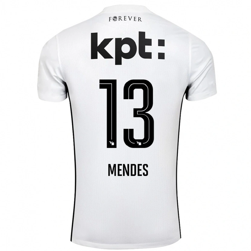 Danxen Herren Daniel Mendes #13 Weiß Schwarz Auswärtstrikot Trikot 2024/25 T-Shirt