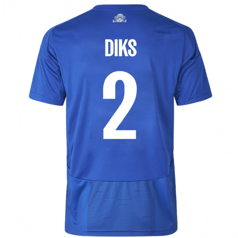 Danxen Herren Kevin Diks #2 Weiß Blau Auswärtstrikot Trikot 2024/25 T-Shirt