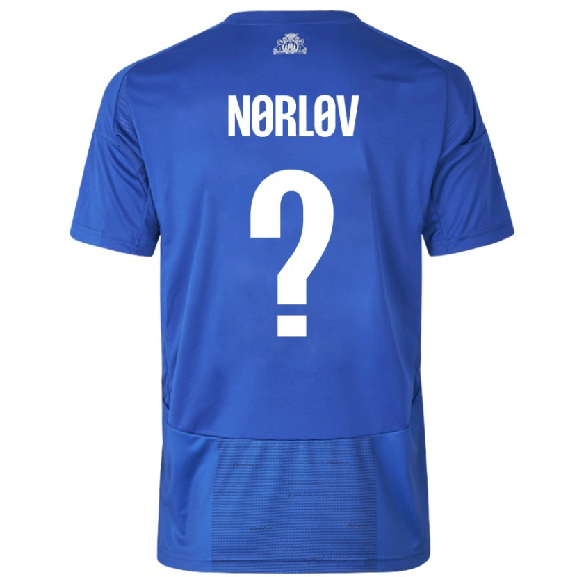 Danxen Herren William Nørløv #0 Weiß Blau Auswärtstrikot Trikot 2024/25 T-Shirt