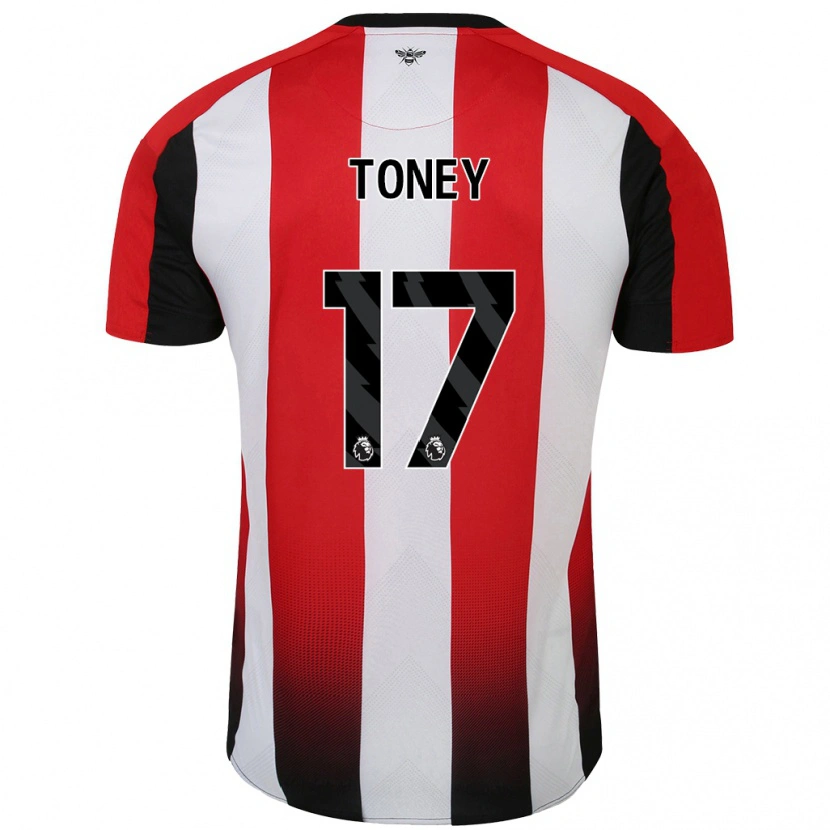 Danxen Damen Ivan Toney #17 Rot Weiß Heimtrikot Trikot 2024/25 T-Shirt