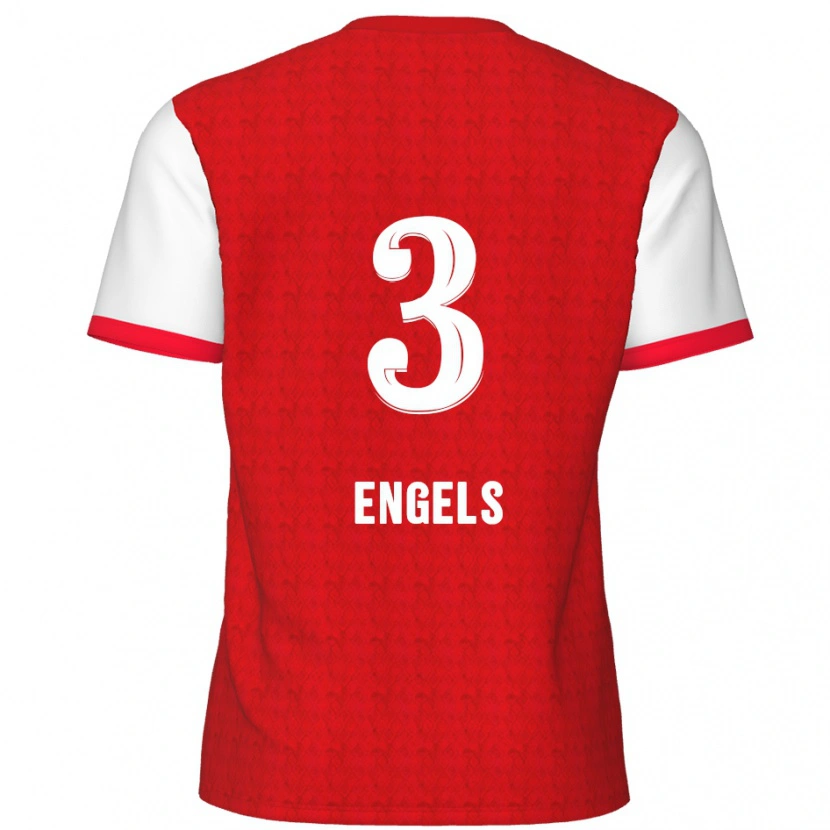 Danxen Damen Björn Engels #3 Rot Weiß Heimtrikot Trikot 2024/25 T-Shirt