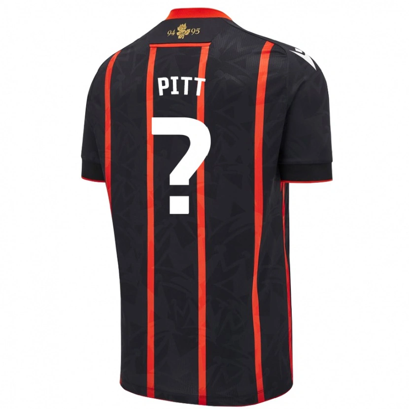 Danxen Damen Theo Pitt #0 Schwarz Rot Auswärtstrikot Trikot 2024/25 T-Shirt