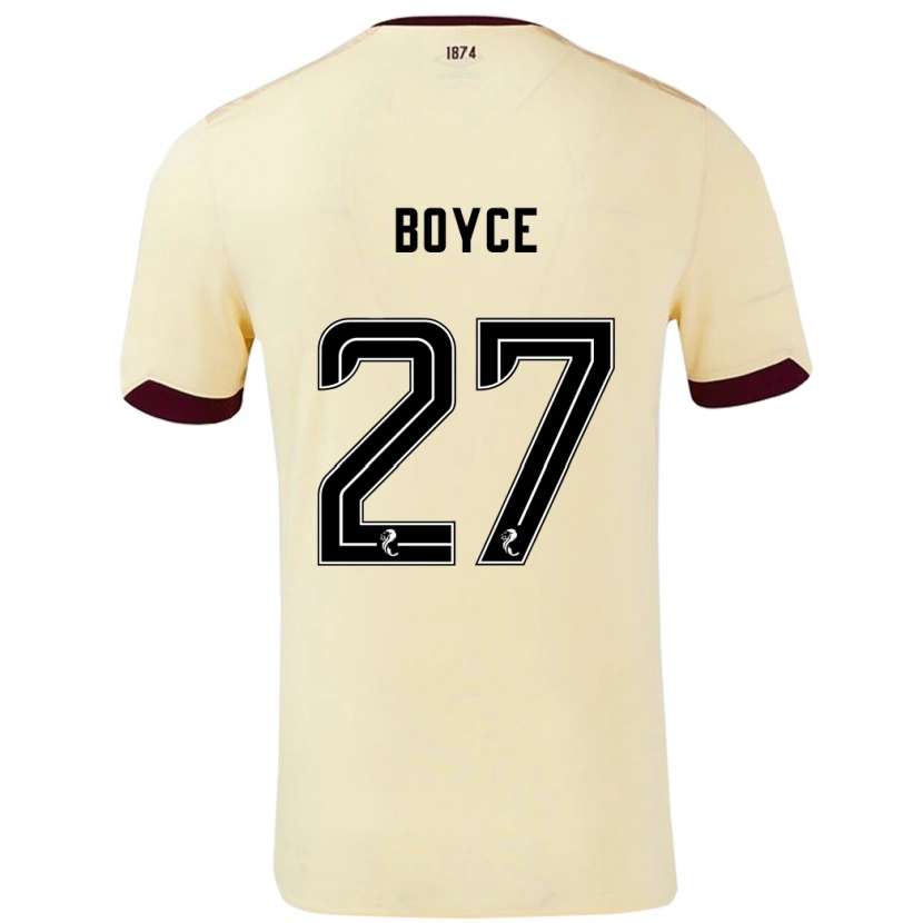 Danxen Damen Liam Boyce #27 Creme Burgunderrot Auswärtstrikot Trikot 2024/25 T-Shirt