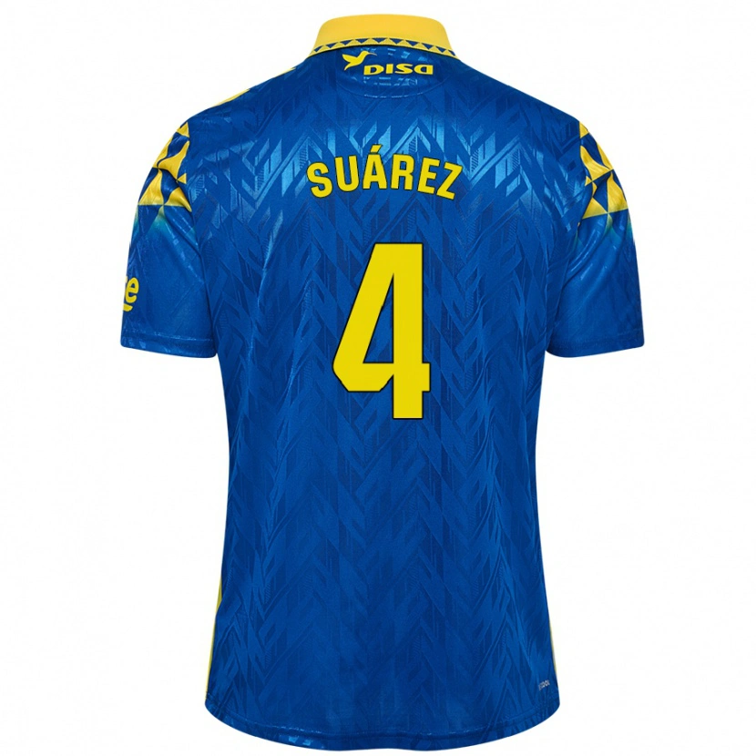 Danxen Damen Alex Suárez #4 Blau Gelb Auswärtstrikot Trikot 2024/25 T-Shirt