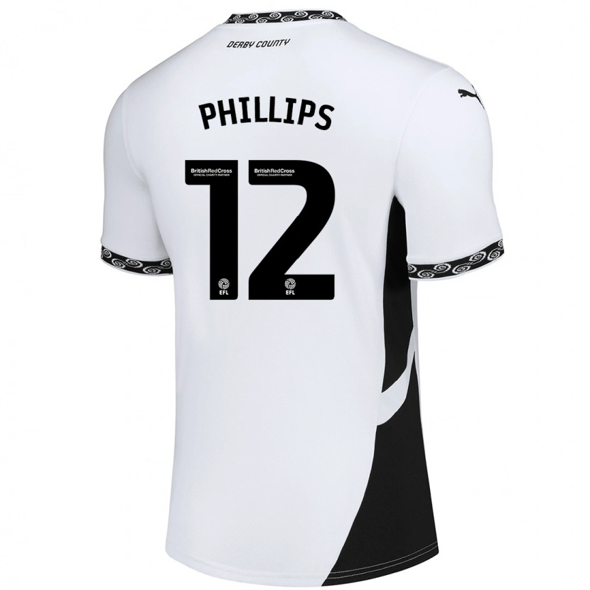 Danxen Kinder Nathaniel Phillips #12 Weiß Schwarz Heimtrikot Trikot 2024/25 T-Shirt