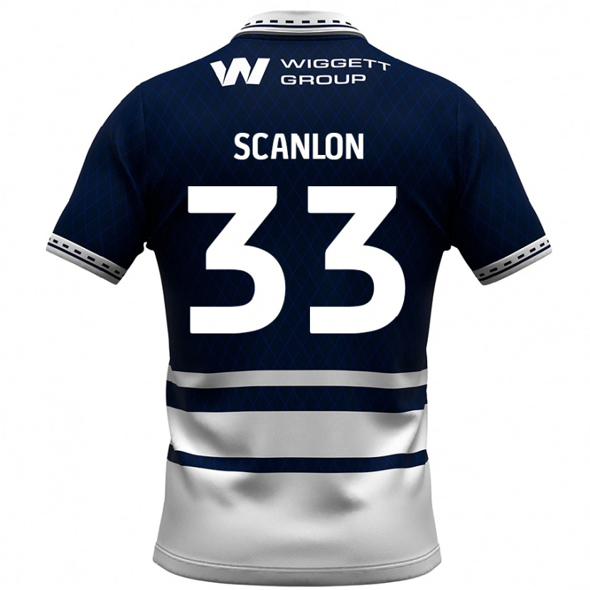 Danxen Kinder Calum Scanlon #33 Marineblau Weiß Heimtrikot Trikot 2024/25 T-Shirt