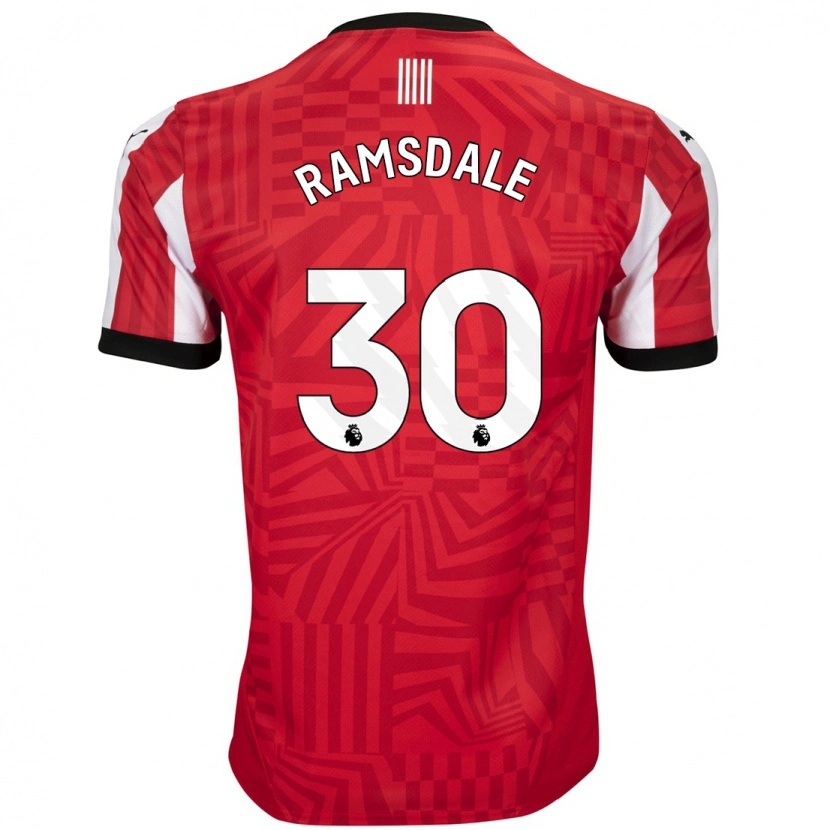 Danxen Kinder Aaron Ramsdale #30 Rot Weiß Heimtrikot Trikot 2024/25 T-Shirt