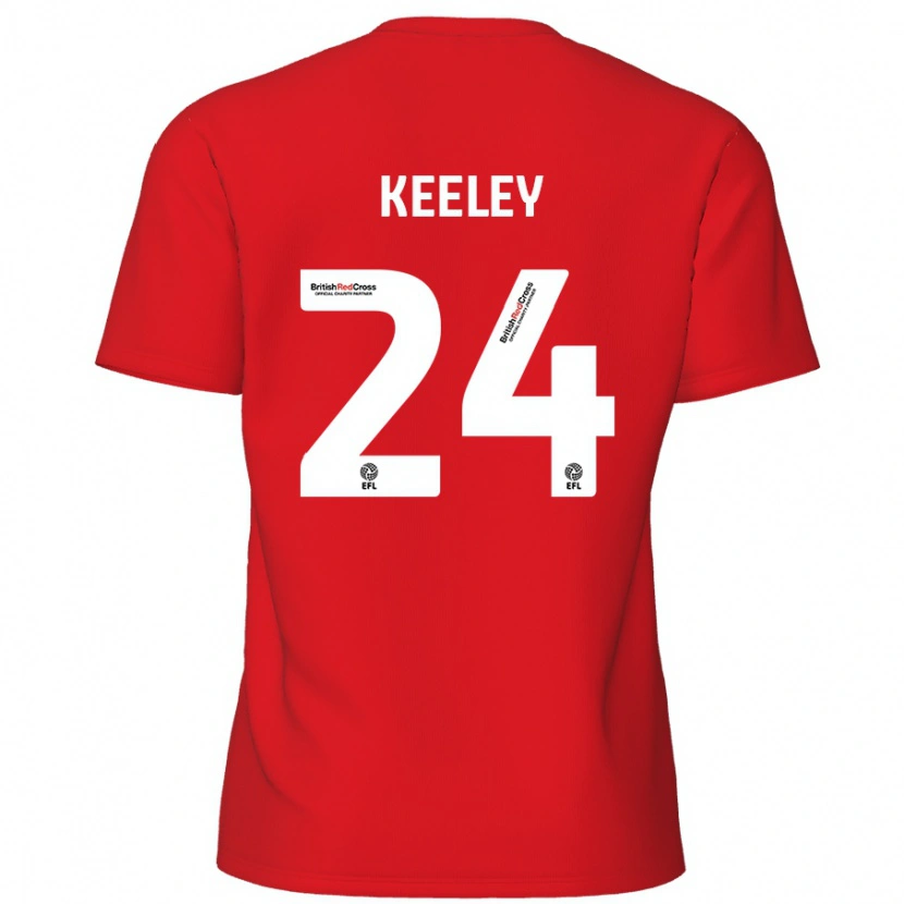 Danxen Kinder Josh Keeley #24 Rot Heimtrikot Trikot 2024/25 T-Shirt