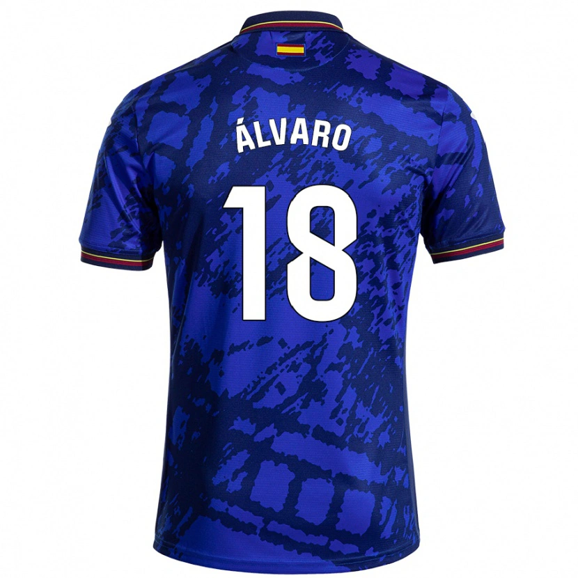 Danxen Kinder Álvaro Rodríguez #18 Dunkleres Blau Heimtrikot Trikot 2024/25 T-Shirt