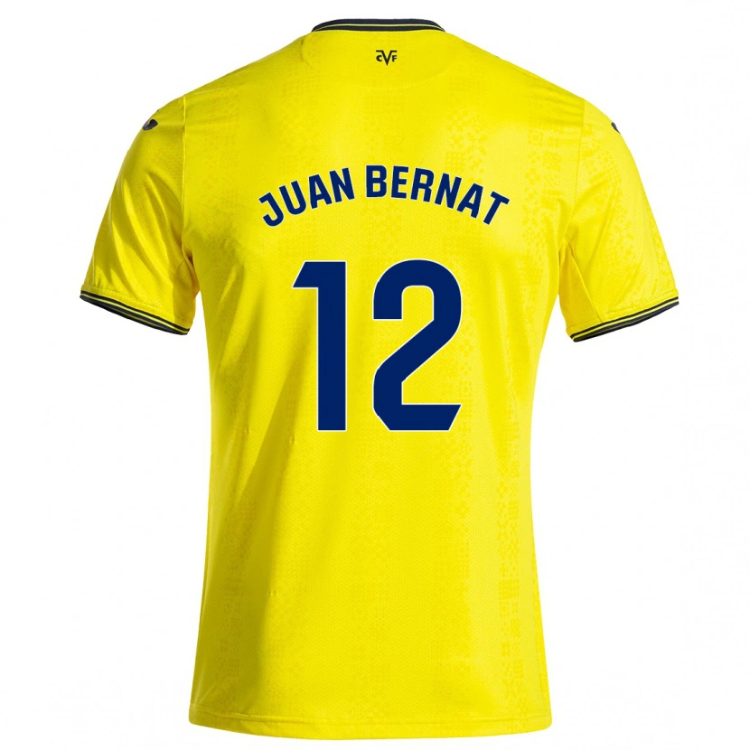 Danxen Kinder Juan Bernat #12 Gelb Schwarz Heimtrikot Trikot 2024/25 T-Shirt