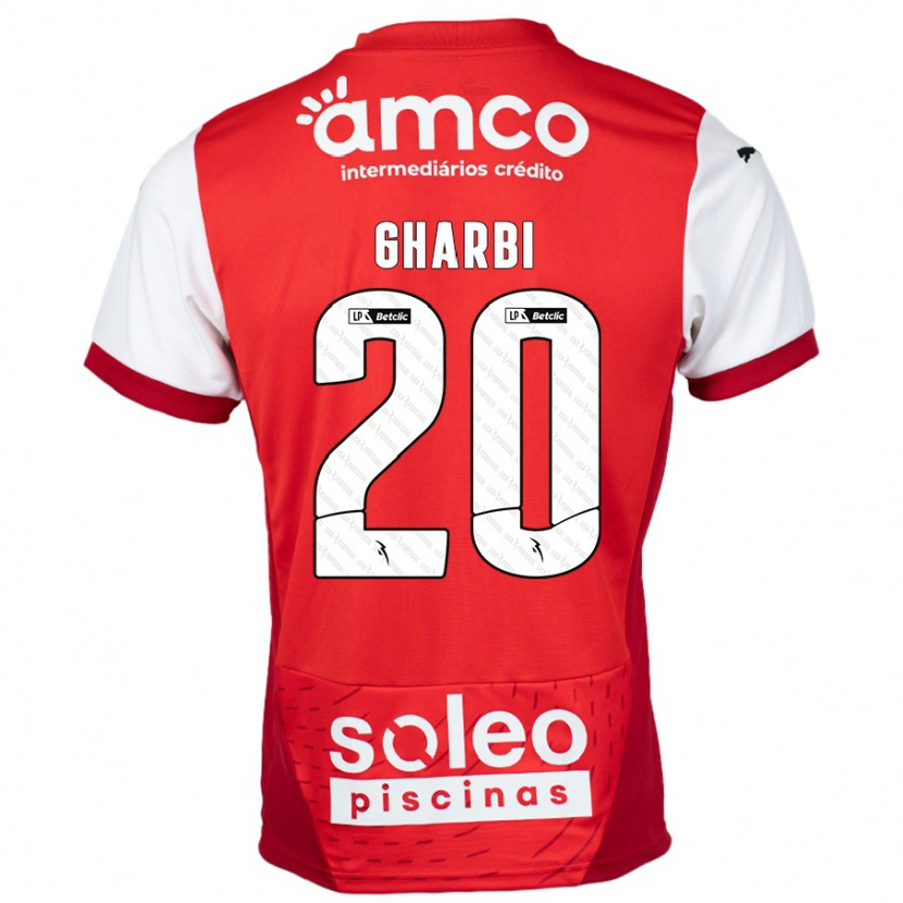 Danxen Kinder Ismaël Gharbi #20 Rot Weiß Heimtrikot Trikot 2024/25 T-Shirt