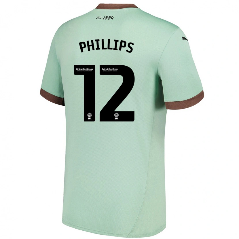 Danxen Kinder Nathaniel Phillips #12 Blassgrün Auswärtstrikot Trikot 2024/25 T-Shirt