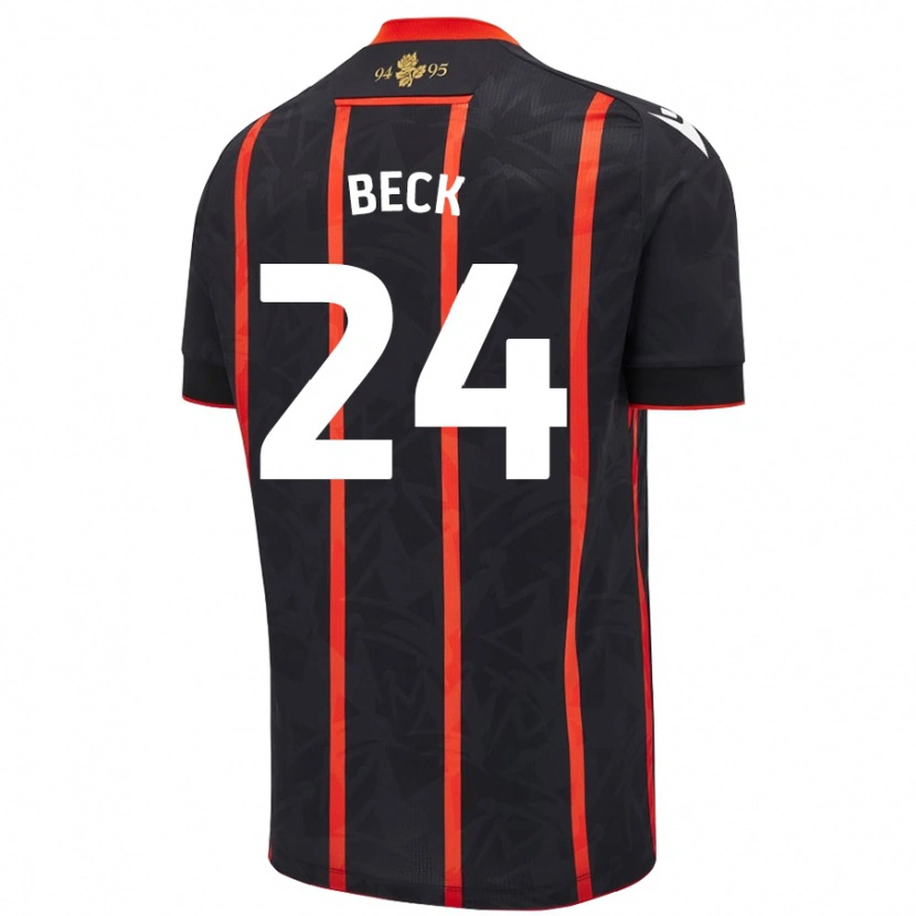 Danxen Kinder Owen Beck #24 Schwarz Rot Auswärtstrikot Trikot 2024/25 T-Shirt