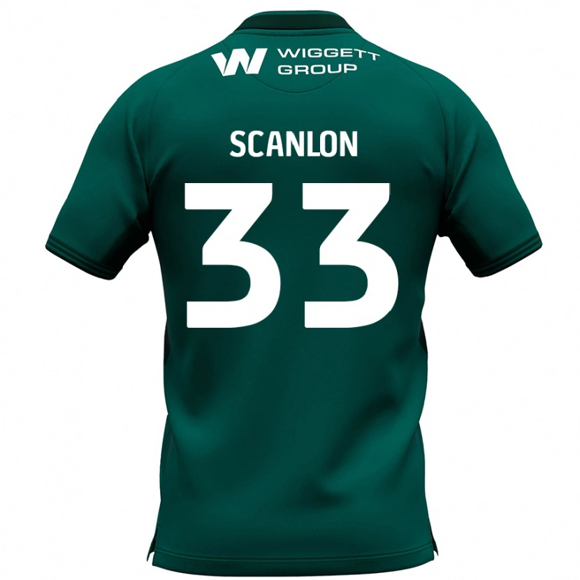 Danxen Kinder Calum Scanlon #33 Grün Auswärtstrikot Trikot 2024/25 T-Shirt