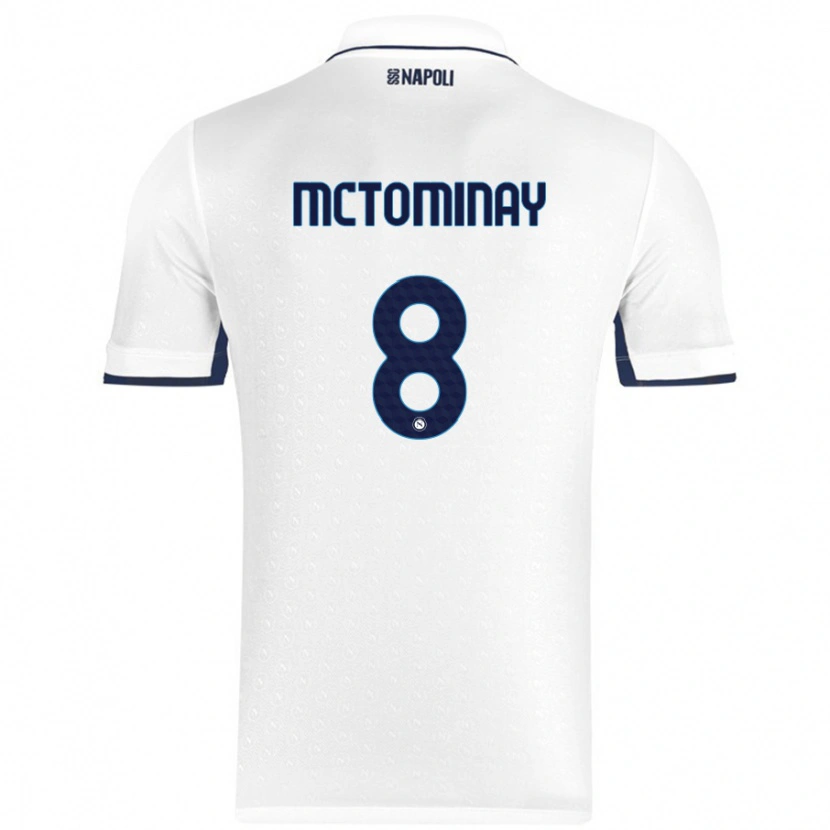 Danxen Kinder Scott Mctominay #8 Weiß Königsblau Auswärtstrikot Trikot 2024/25 T-Shirt