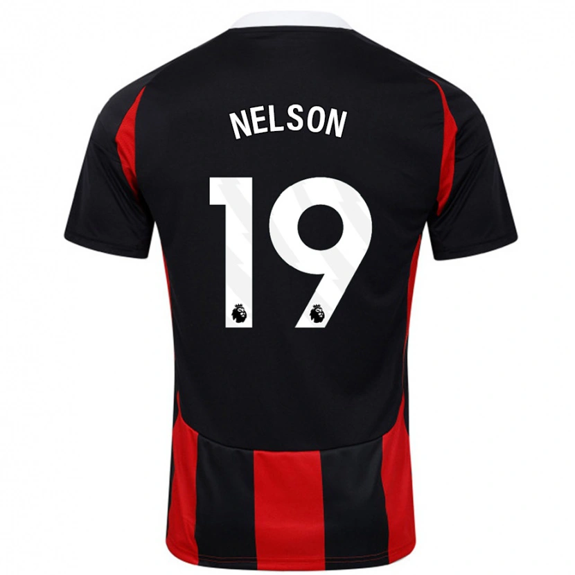 Danxen Kinder Reiss Nelson #19 Schwarz Rot Auswärtstrikot Trikot 2024/25 T-Shirt