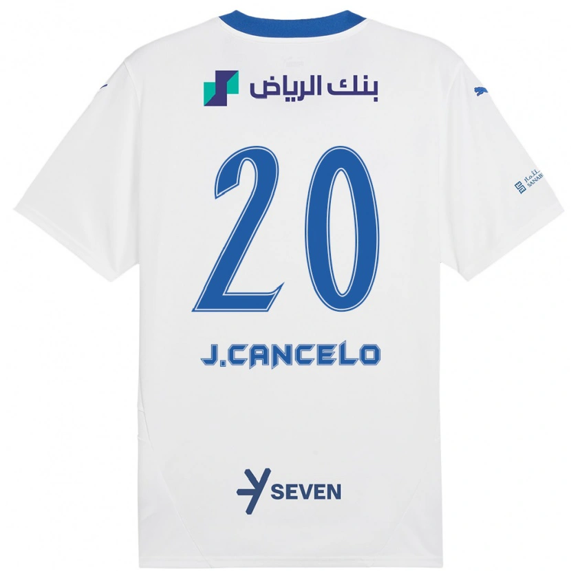 Danxen Kinder João Cancelo #20 Weiß Blau Auswärtstrikot Trikot 2024/25 T-Shirt