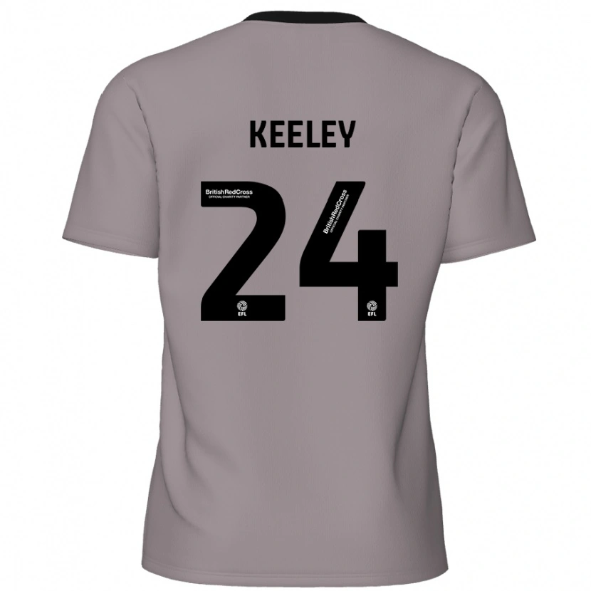 Danxen Kinder Josh Keeley #24 Grau Auswärtstrikot Trikot 2024/25 T-Shirt