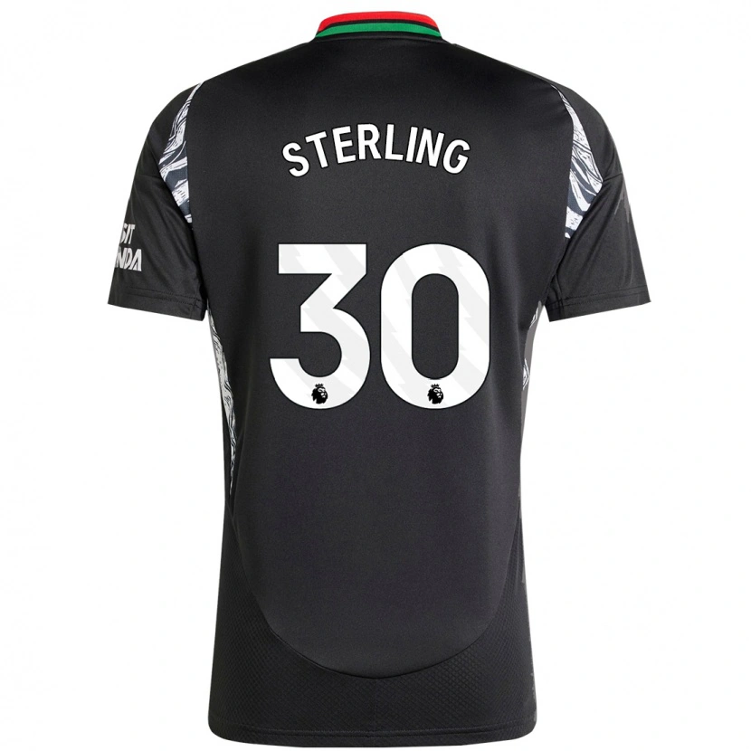 Danxen Kinder Raheem Sterling #30 Schwarz Auswärtstrikot Trikot 2024/25 T-Shirt