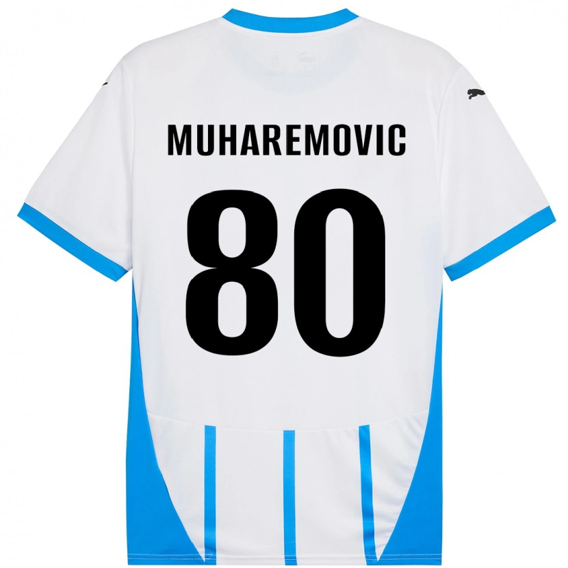 Danxen Kinder Tarik Muharemovic #80 Weiß Blau Auswärtstrikot Trikot 2024/25 T-Shirt