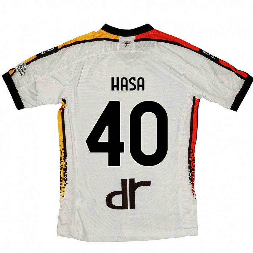 Danxen Kinder Luis Hasa #40 Weiß Schwarz Auswärtstrikot Trikot 2024/25 T-Shirt