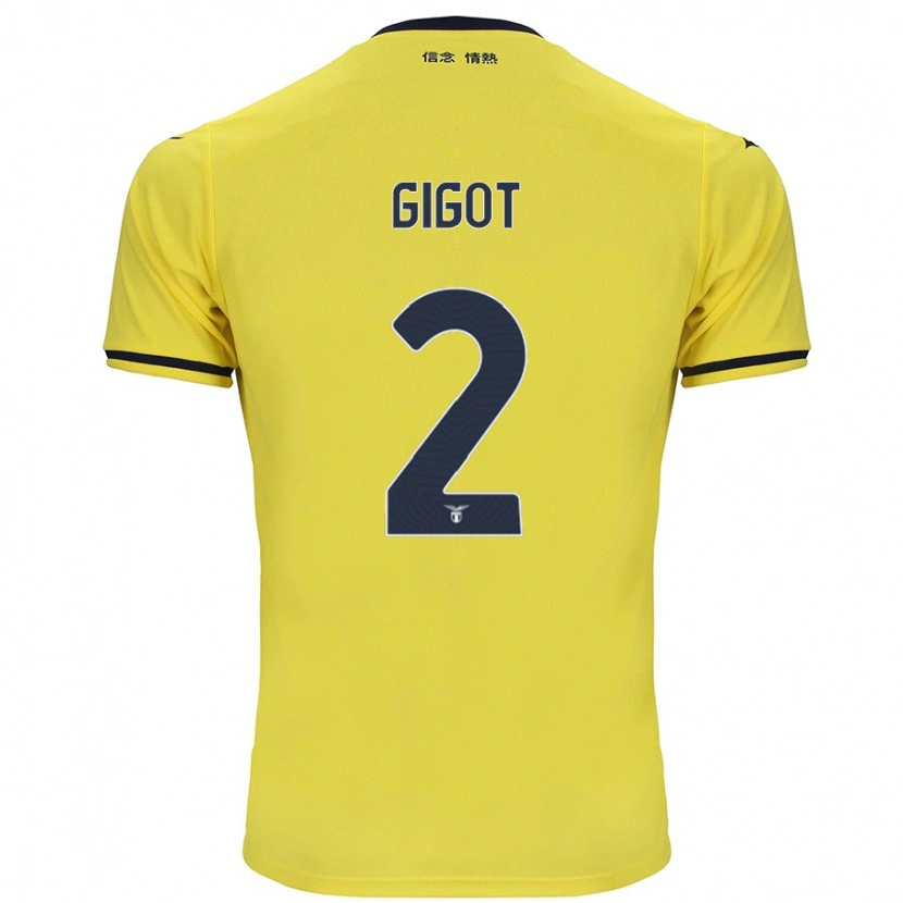 Danxen Kinder Samuel Gigot #2 Gelb Auswärtstrikot Trikot 2024/25 T-Shirt