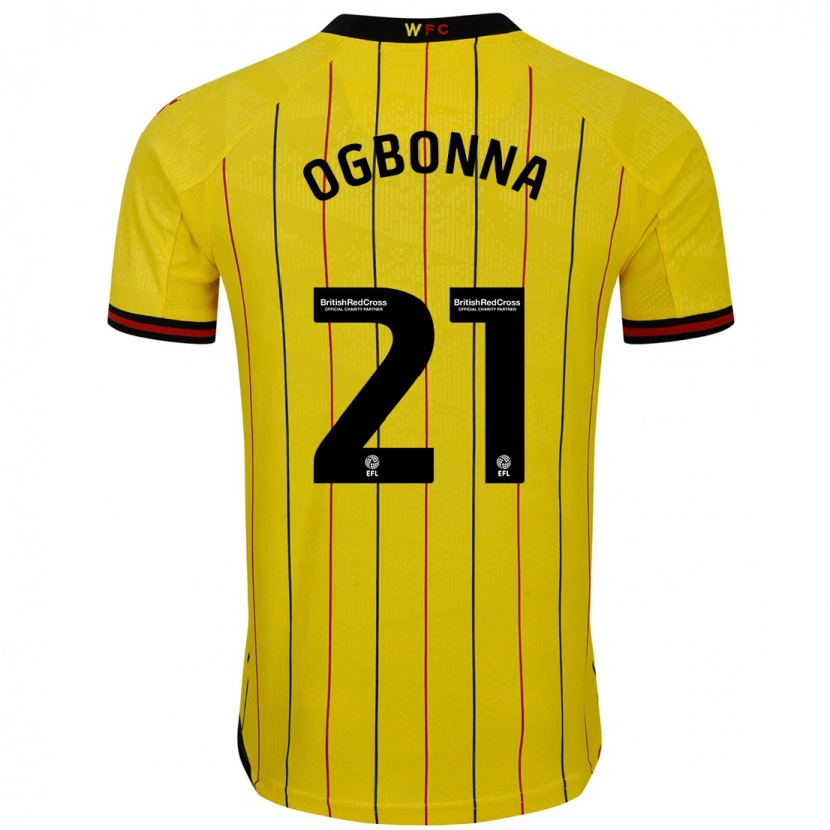 Danxen Kinder Angelo Ogbonna #21 Gelb Schwarz Heimtrikot Trikot 2024/25 T-Shirt