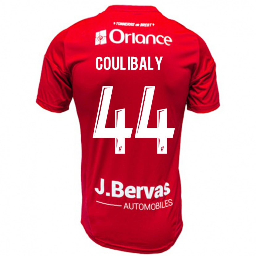 Danxen Kinder Soumaïla Coulibaly #44 Rot Weiß Heimtrikot Trikot 2024/25 T-Shirt