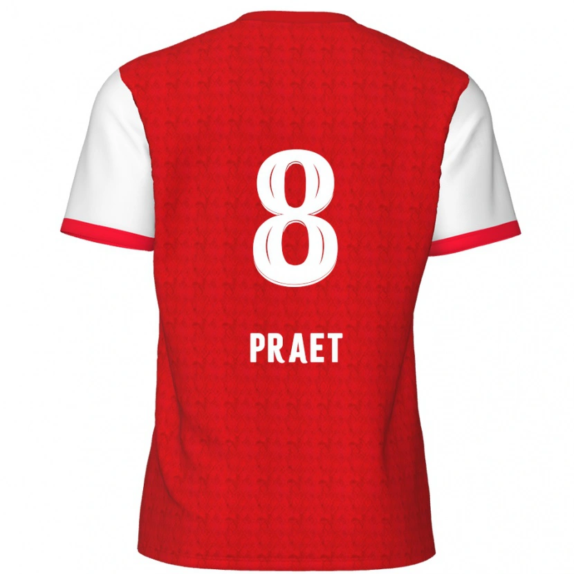 Danxen Kinder Dennis Praet #8 Rot Weiß Heimtrikot Trikot 2024/25 T-Shirt